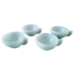 4 Tasses à café en Opaline Art Déco