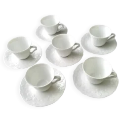 6 Tasses à café en porcelaine de Limoges