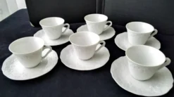 6 Tasses à café en porcelaine de Limoges