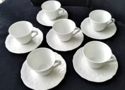 6 Tasses à café en porcelaine de Limoges