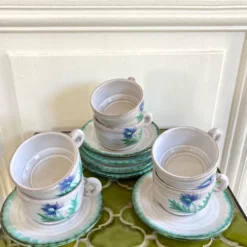 Tasses céramiques 70 chardons peints à la main