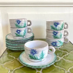 Tasses céramiques 70 chardons peints à la main