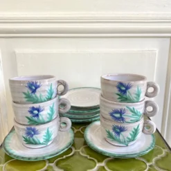 Tasses céramiques 70 chardons peints à la main