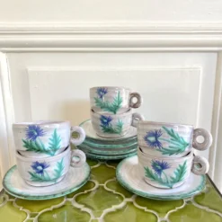 Tasses céramiques 70 chardons peints à la main