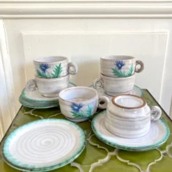 Tasses céramiques 70 chardons peints à la main
