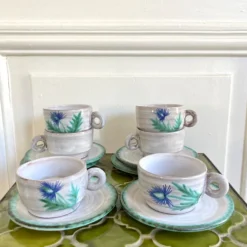 Tasses céramiques 70 chardons peints à la main