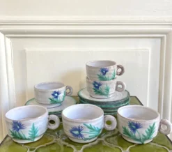 Tasses céramiques 70 chardons peints à la main