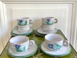 Tasses céramiques 70 chardons peints à la main