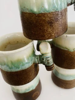 5 tasses céramique vernissée et scarifiée