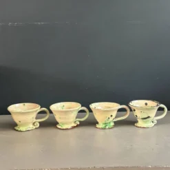 4 tasses en céramique artisanale - Ref 1361