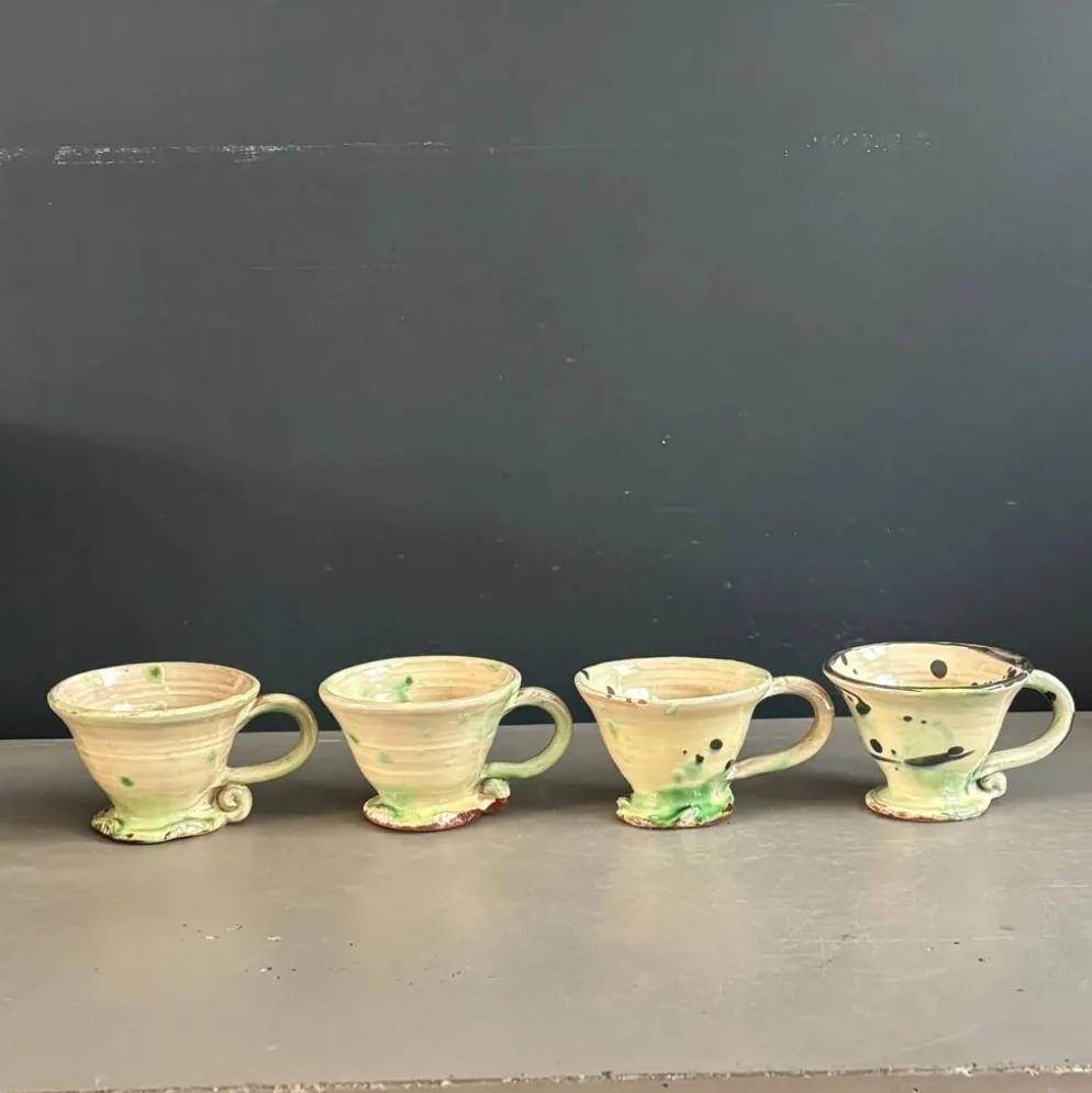 4 tasses en céramique artisanale - Ref 1361