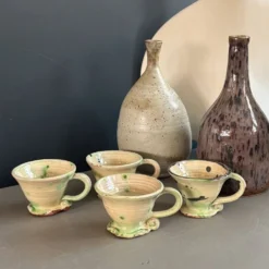 4 tasses en céramique artisanale - Ref 1361