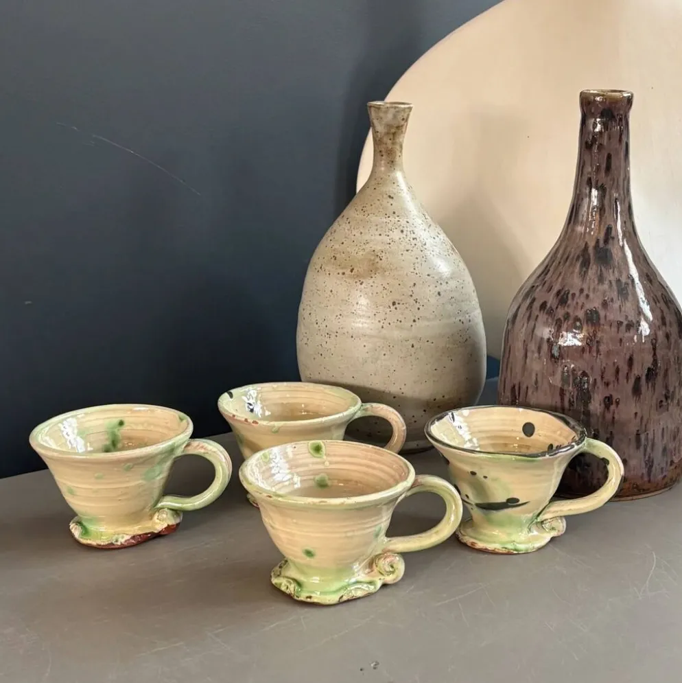 4 tasses en céramique artisanale - Ref 1361
