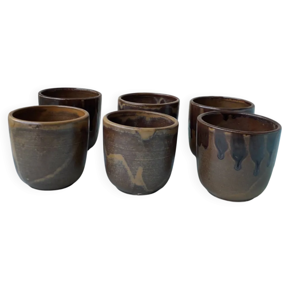 6 tasses en grès Breugnot