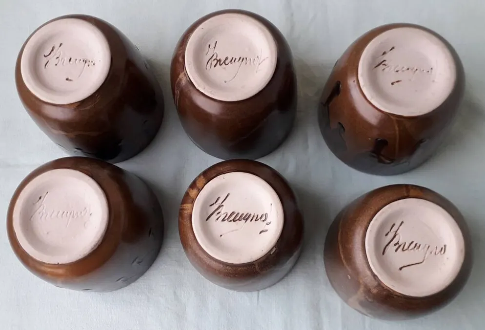 6 tasses en grès Breugnot