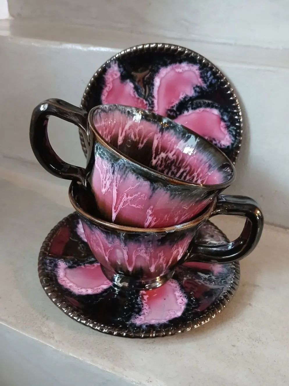 2 tasses et soucoupes vintages