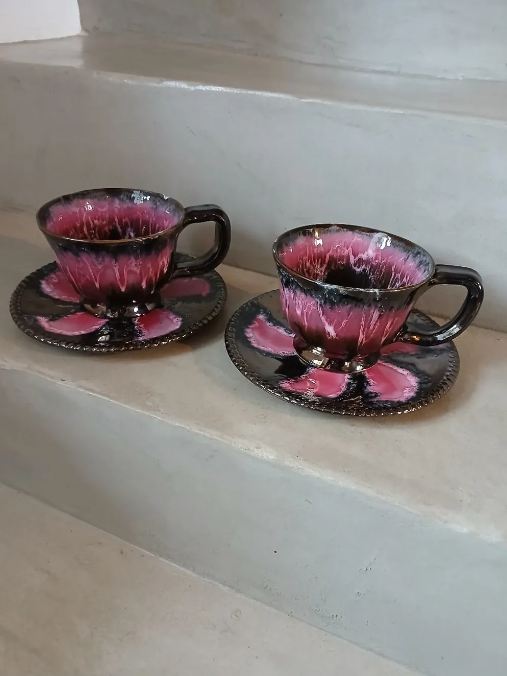 2 tasses et soucoupes vintages