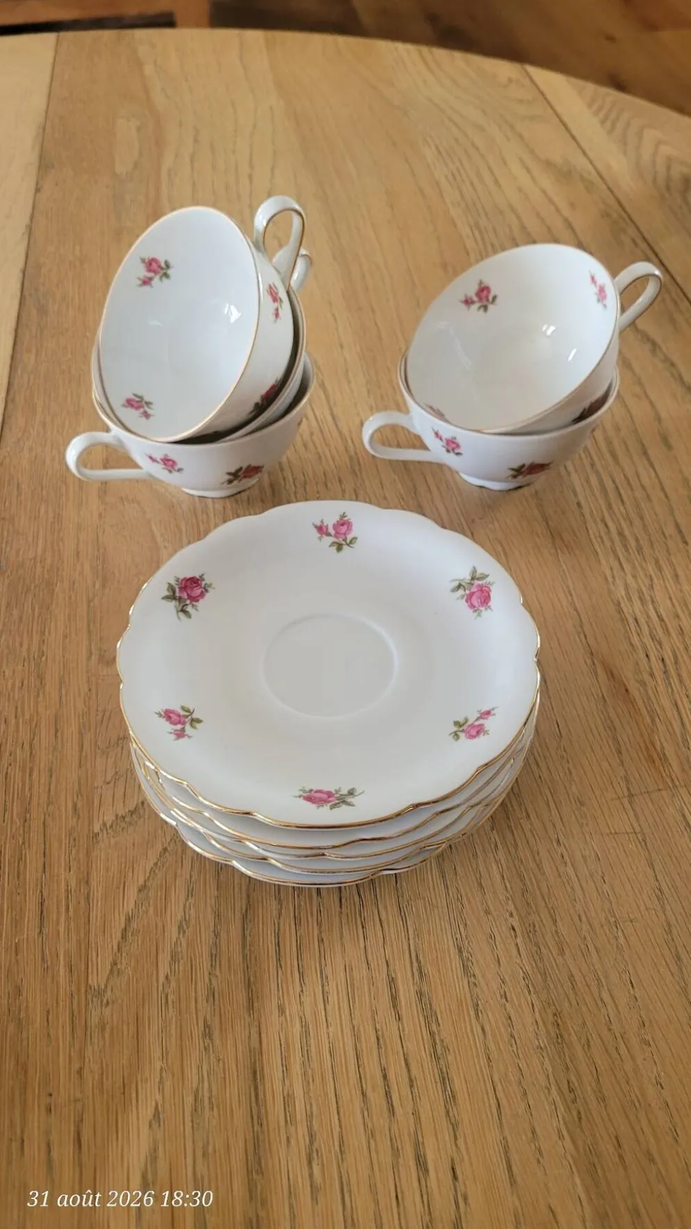 5 tasses et sous-tasses Seltmann Weiden Bavaria Modèle Nora