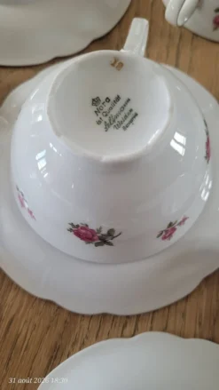 5 tasses et sous-tasses Seltmann Weiden Bavaria Modèle Nora