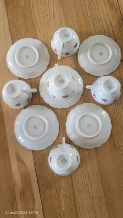 5 tasses et sous-tasses Seltmann Weiden Bavaria Modèle Nora