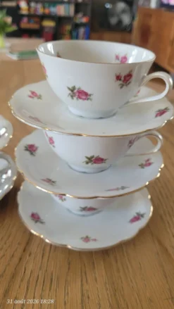 5 tasses et sous-tasses Seltmann Weiden Bavaria Modèle Nora