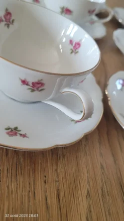 6 tasses et sous-tasses vintage Seltmann Weiden Bavaria Modèle Nora