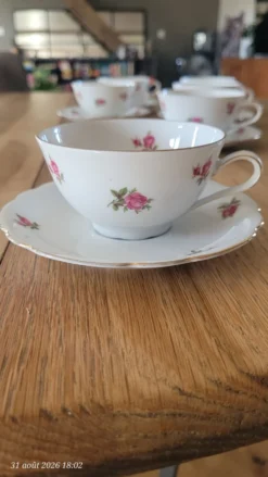 6 tasses et sous-tasses vintage Seltmann Weiden Bavaria Modèle Nora