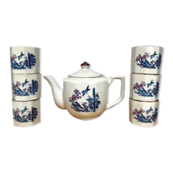 Tasses et théière vintage oiseaux