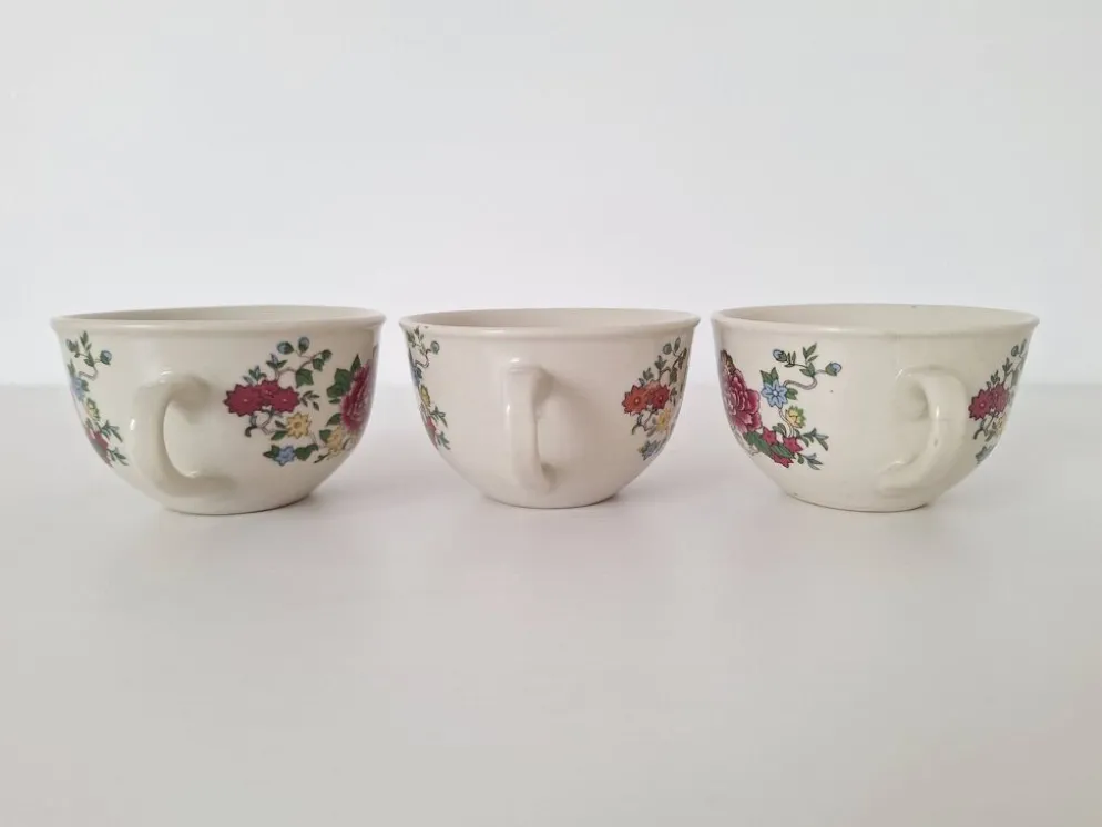 Tasses à fleurs Chi Kiang Stoneware vintage