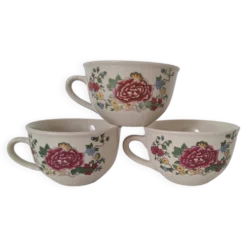 Tasses à fleurs Chi Kiang Stoneware vintage