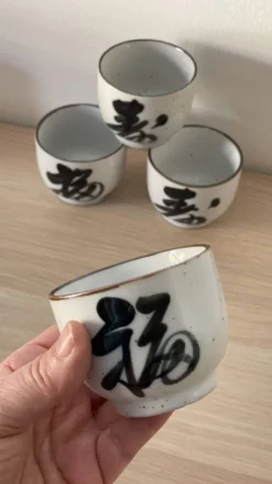 4 tasses grès vintage