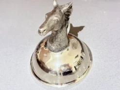 Tasses à liqueur en argent plaqué animal avec plateau de service assorti, ensemble de 6