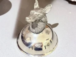 Tasses à liqueur en argent plaqué animal avec plateau de service assorti, ensemble de 6