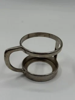 Tasses modernistes avec supports sculpturaux en acier, années 1970