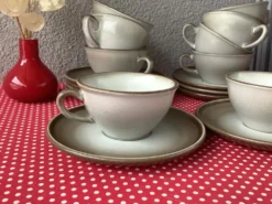 Tasses Salins France émaillé imitant le grès