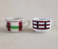 2 tasses terre de fer dépareillées