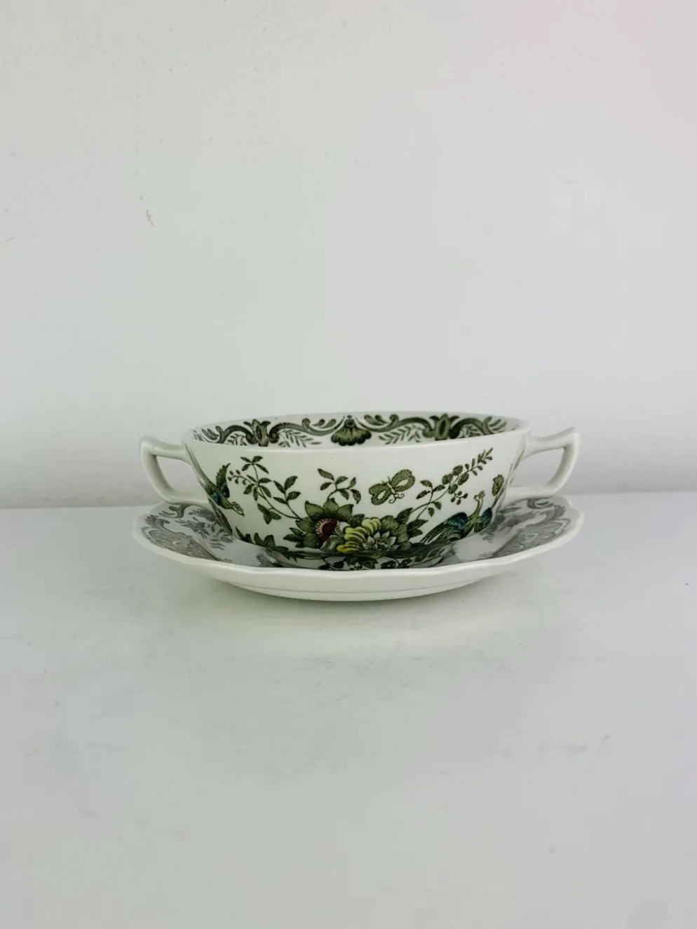10 tasses à thé/café modèle Windsor par Ridgway, faïence anglaise