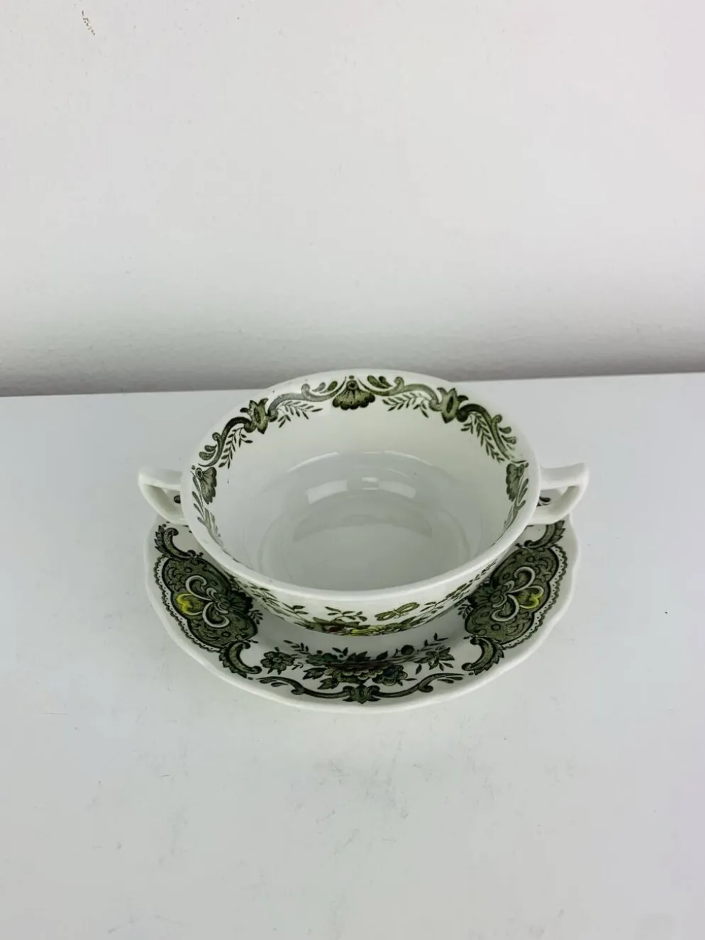 10 tasses à thé/café modèle Windsor par Ridgway, faïence anglaise