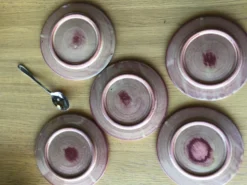 5 tasses Vallauris terre cuite artisanale brun rouge