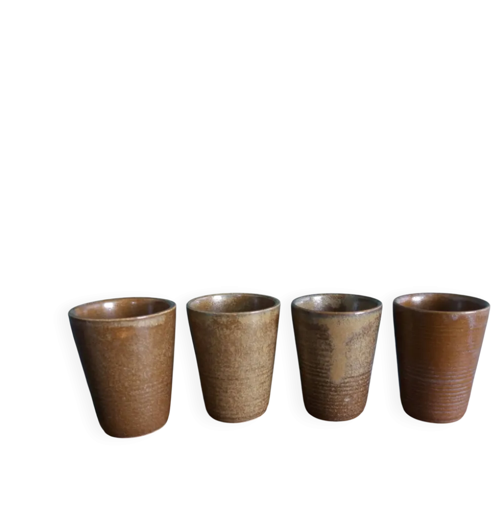 Tasses verres gobelets Digoin en grès émaillé