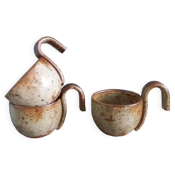 Tasses verres à sangria ou punch en grès de Puisaye, Jean-Pierre Prud’homme