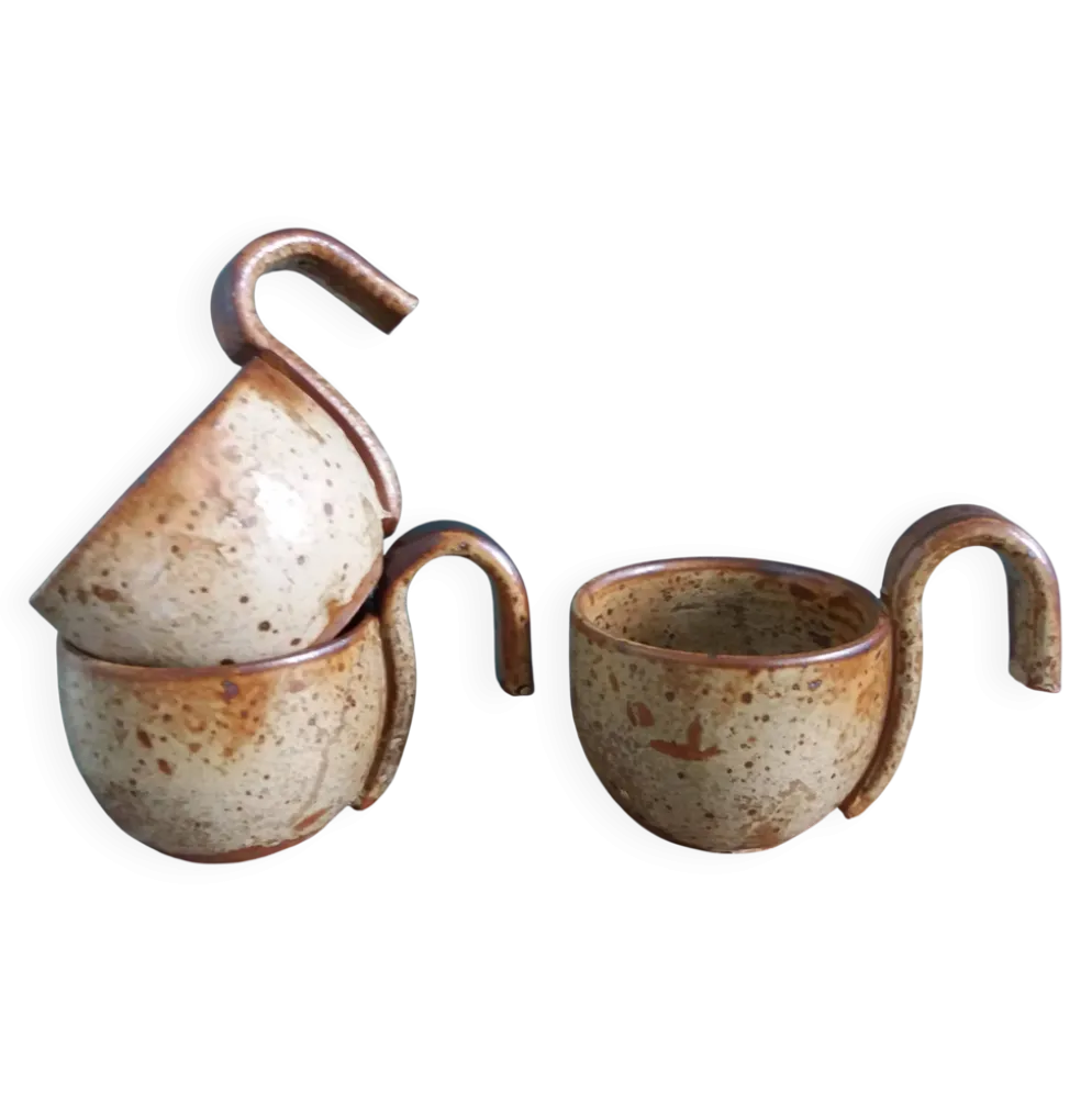 Tasses verres à sangria ou punch en grès de Puisaye, Jean-Pierre Prud’homme
