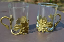 2 tasses/verre à thé art déco