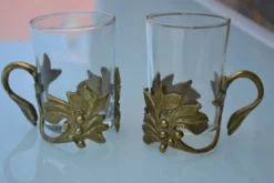 2 tasses/verre à thé art déco