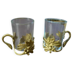 2 tasses/verre à thé art déco