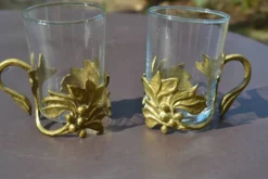 2 tasses/verre à thé art déco