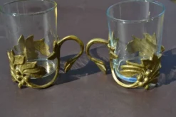 2 tasses/verre à thé art déco