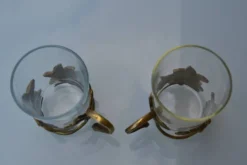 2 tasses/verre à thé art déco