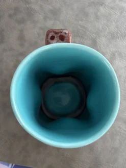 Tasse Vallauris vintage lava bleu vert marron