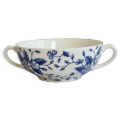Tasse vintage double anses – Royal Tudor “Bouquet” bleu